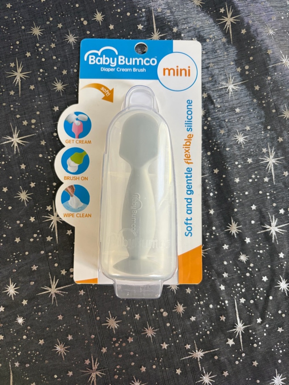 BabyBumco Mini Diaper Cream Brush - Light Gray Silicone